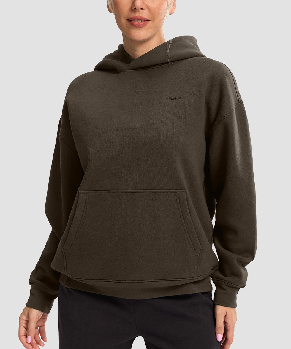 Solid Color Oversized Fleece Hoodie