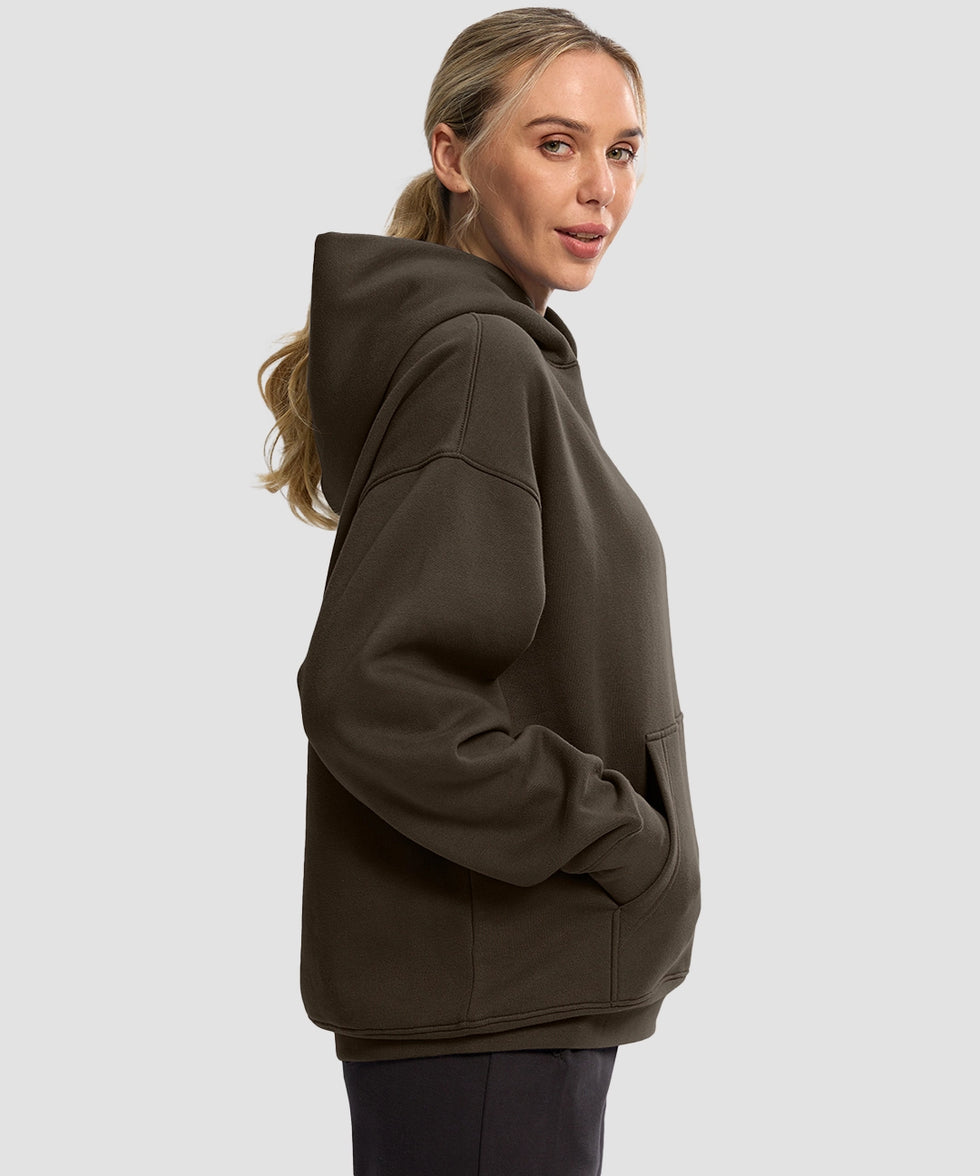 Solid Color Oversized Fleece Hoodie