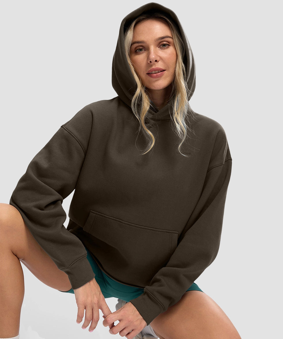 Solid Color Oversized Fleece Hoodie