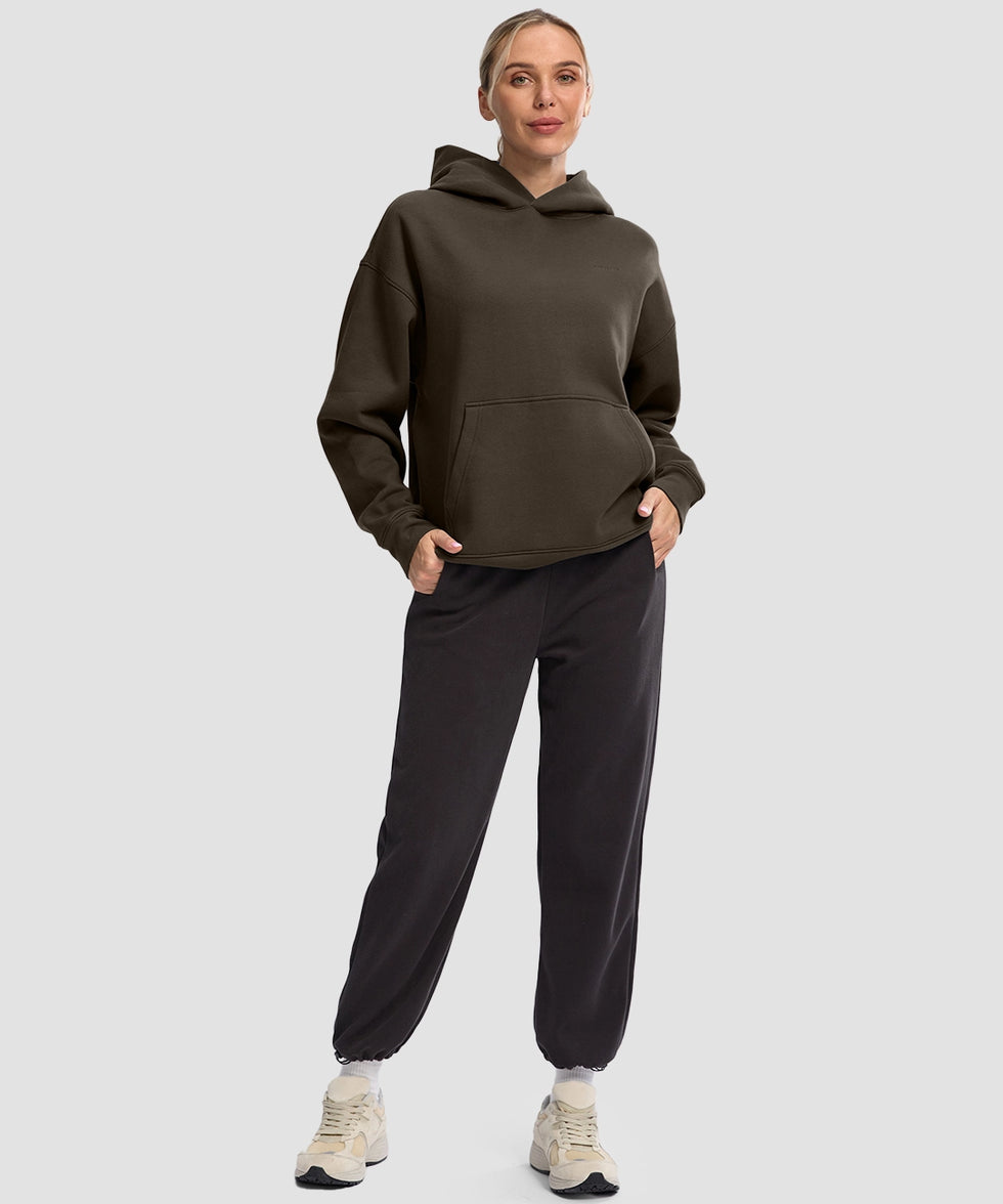 Solid Color Oversized Fleece Hoodie