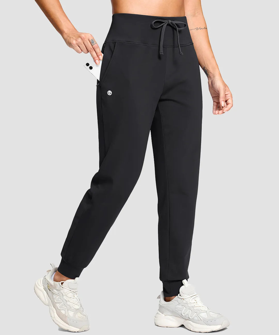 Slim Fit Zip Pockets Thermal Joggers