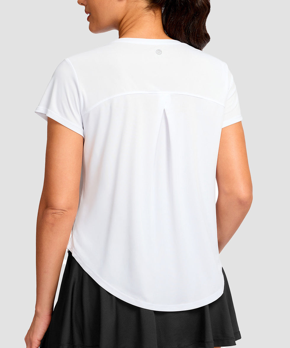 Cross-over Pleated Short Sleeve