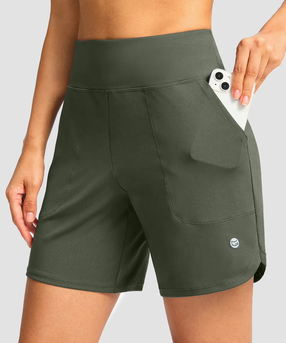 High Rise Pull-on Shorts 6''