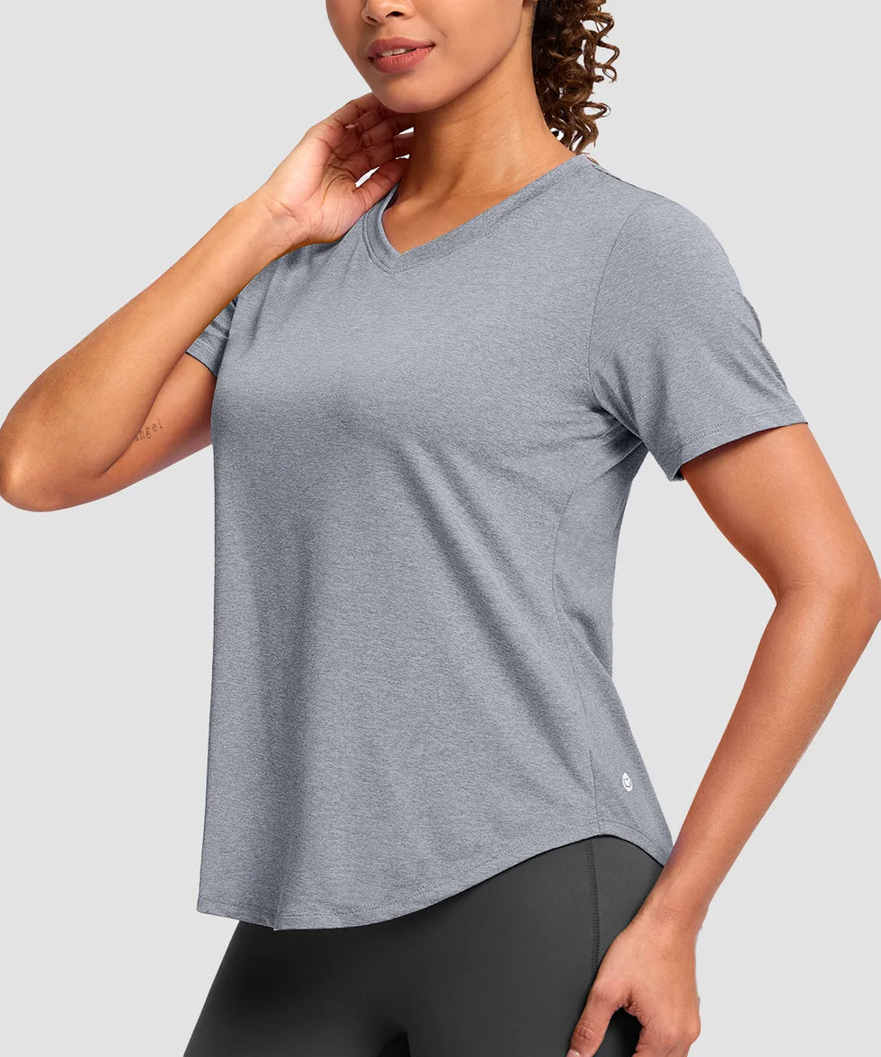UV Protection V Neck Short Sleeve