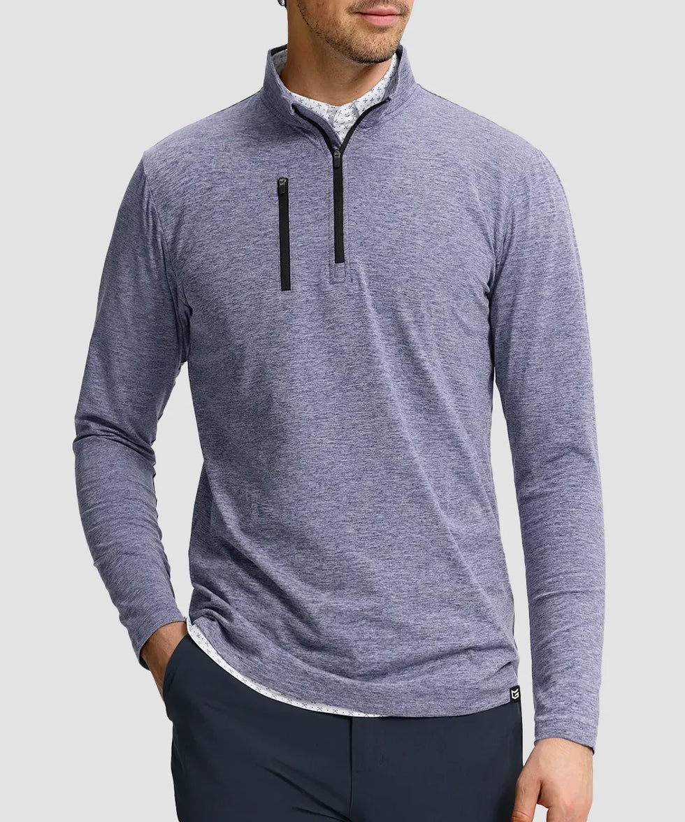 Quarter Zip Golf Pullover With Chest Pocket