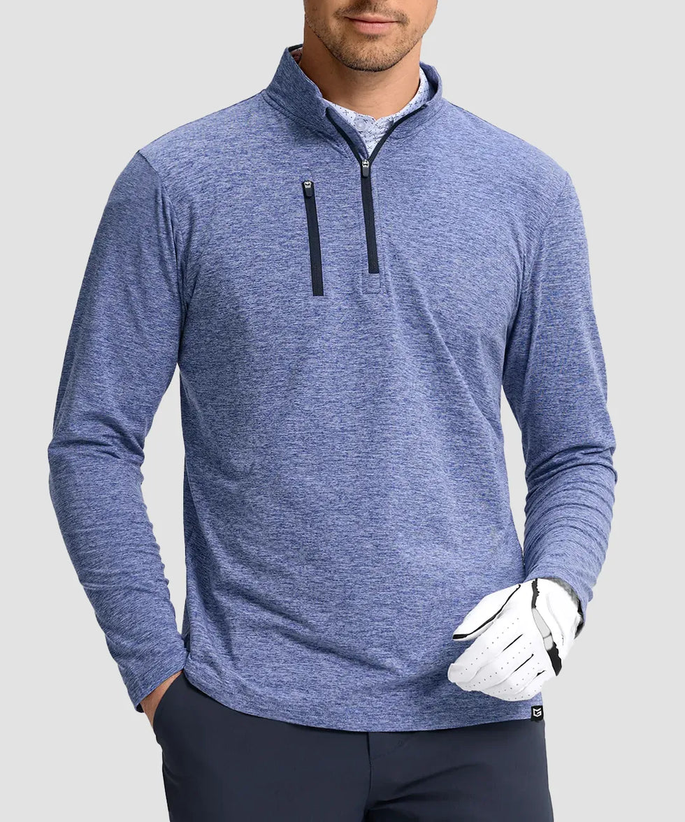 Quarter Zip Golf Pullover With Chest Pocket