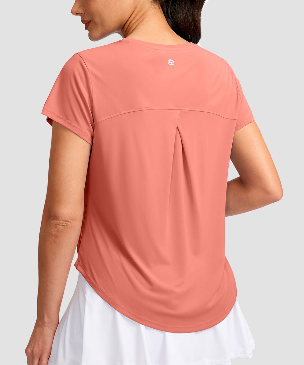 Cross-over Pleated Short Sleeve