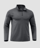 Contrast Color Quarter-Zip Fleece Pullover
