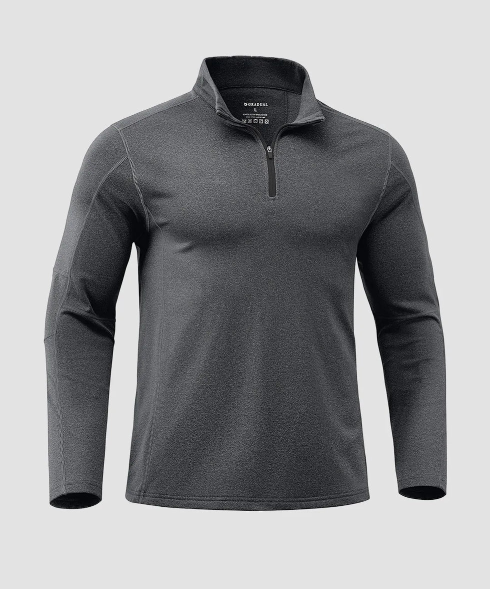 Contrast Color Quarter-Zip Fleece Pullover