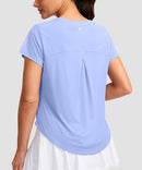 Cross-over Pleated Short Sleeve