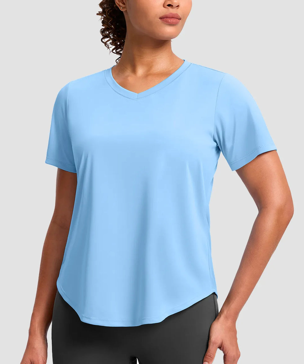 UV Protection V Neck Short Sleeve