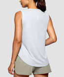 Reflective Back Curved Hem Tank