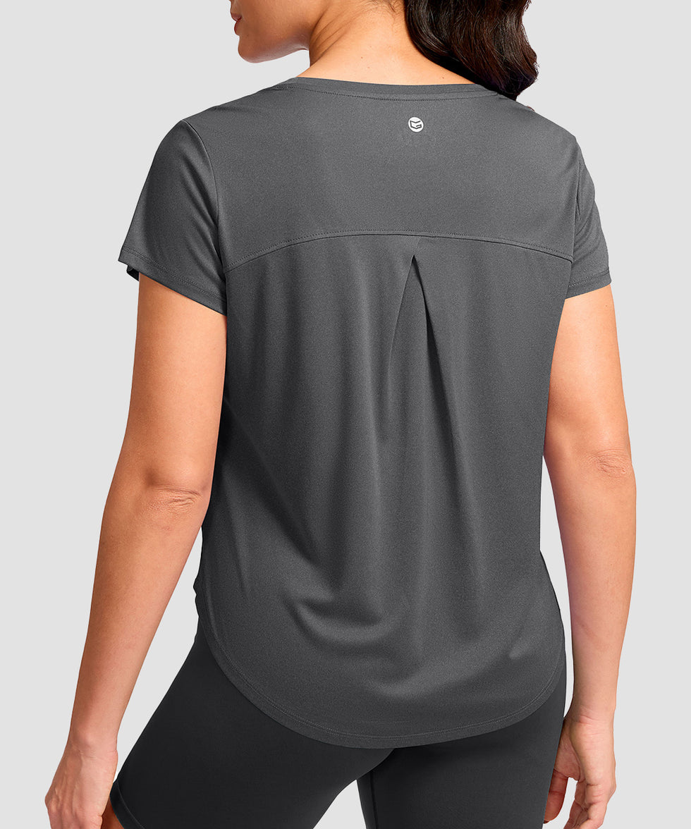 Cross-over Pleated Short Sleeve