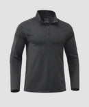 Contrast Color Quarter-Zip Fleece Pullover