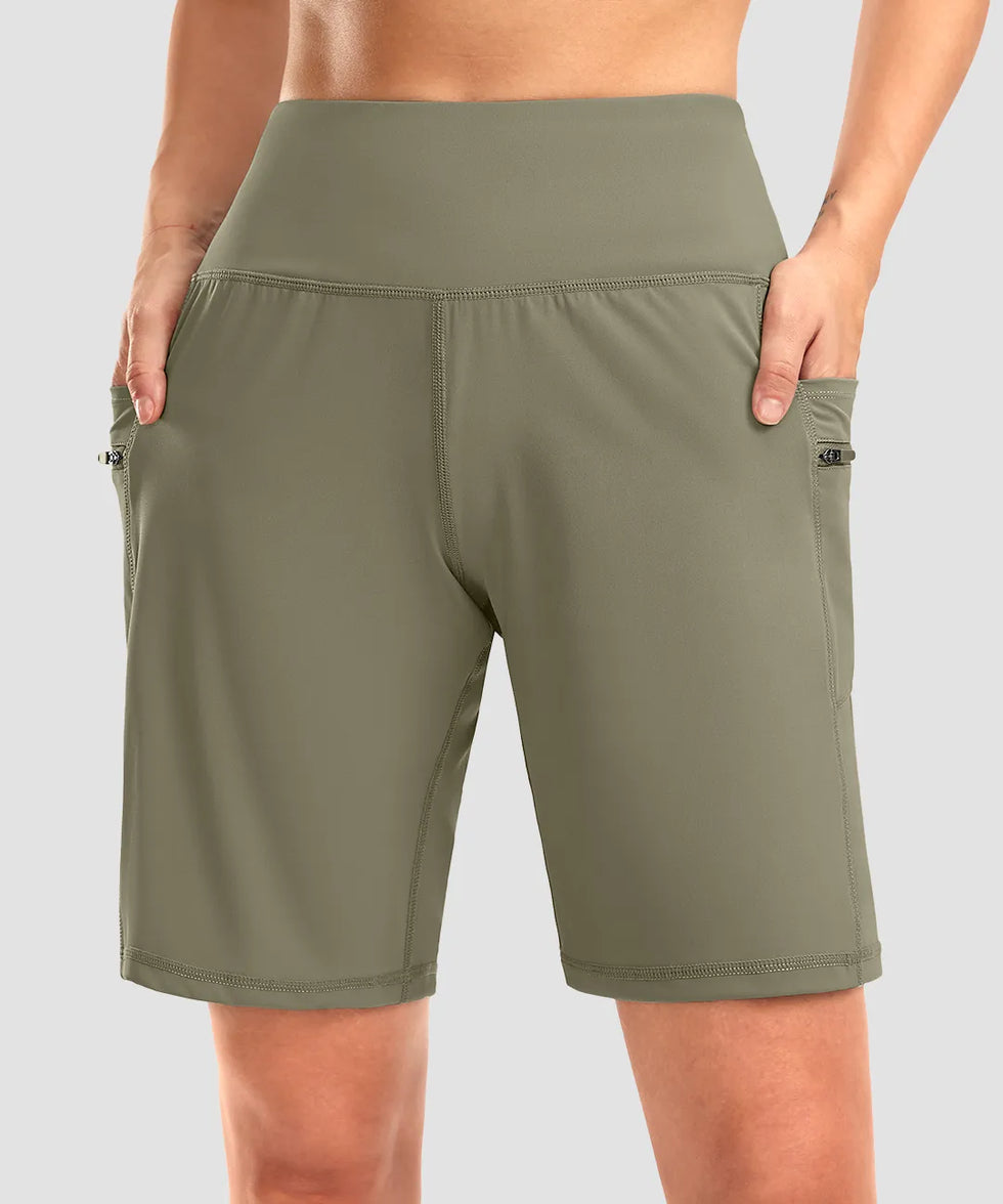 Flat High Waist Bermuda Short 9''