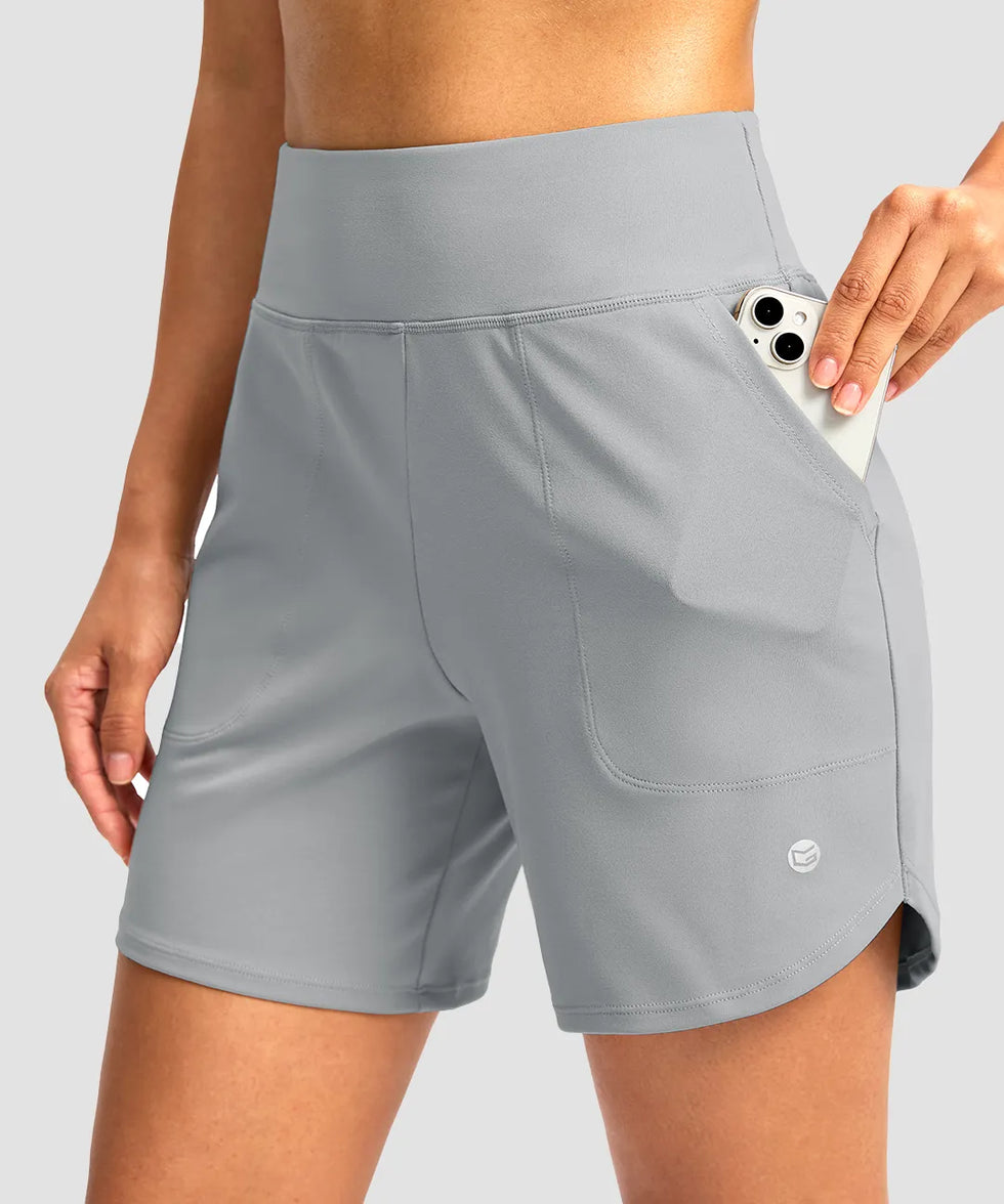 High Rise Pull-on Shorts 6''