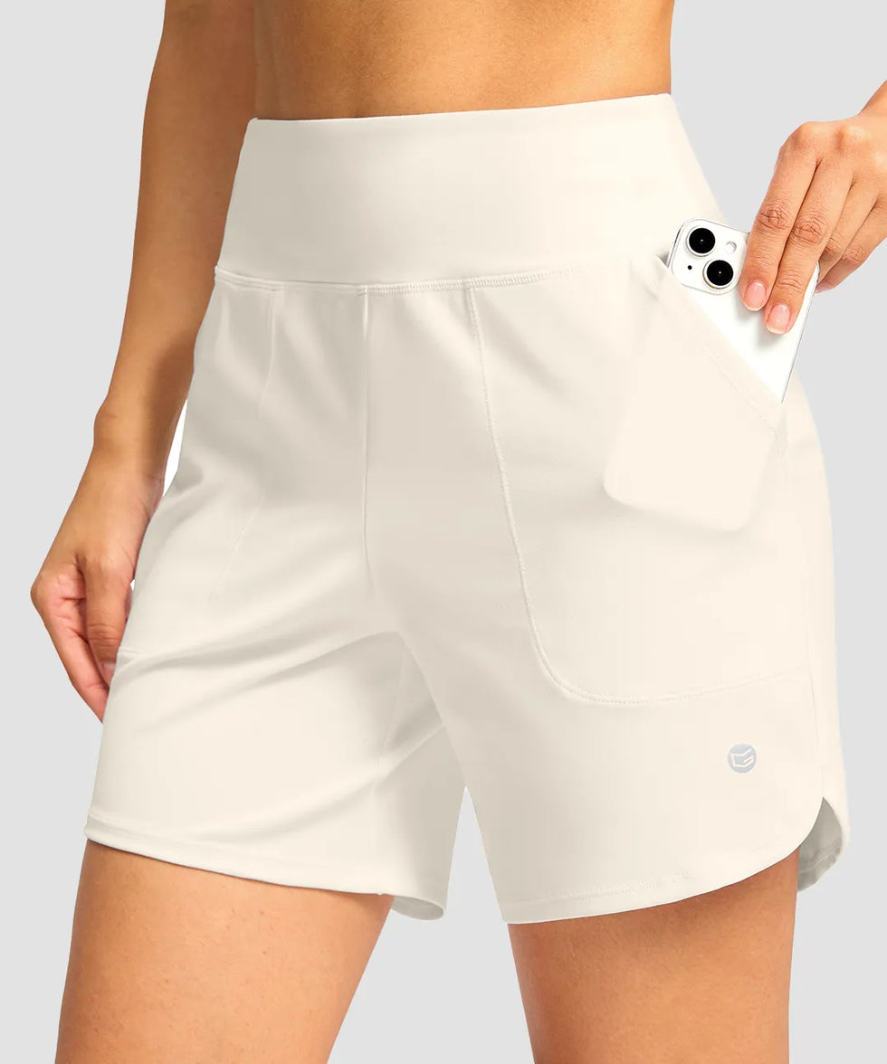 High Rise Pull-on Shorts 6''