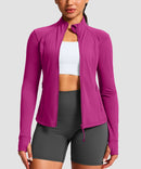 Longline Slim Full Zip Pocketed Workout Jacket