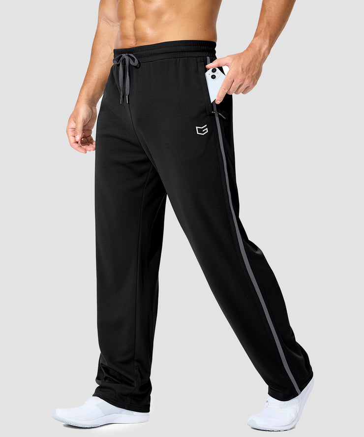 Contrast Drawstring Zip Pockets Sweatpants