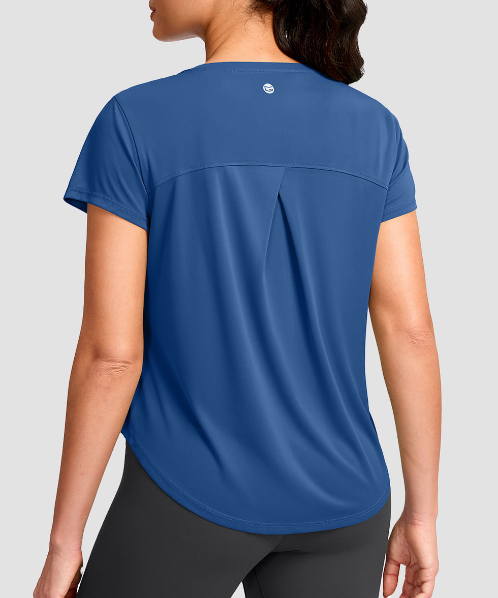 Cross-over Pleated Short Sleeve