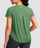 Cross-over Pleated Short Sleeve