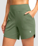 High Rise Pull-on Shorts 6''