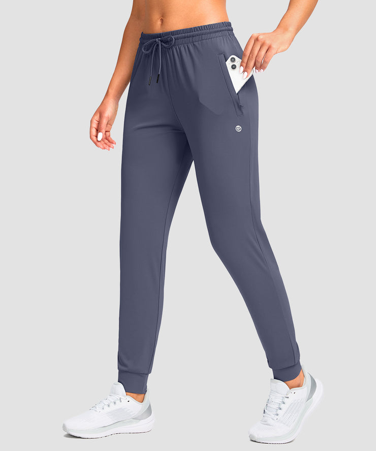 Elastic Waist Zip Pockets Joggers