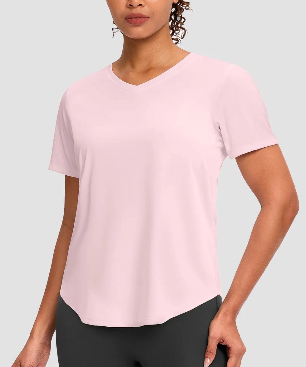 UV Protection V Neck Short Sleeve
