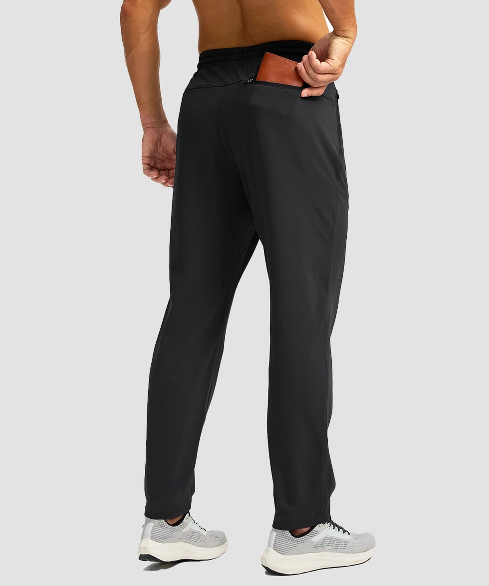 Fleece-Lined Zip Pockets Stretch Tapered Pants