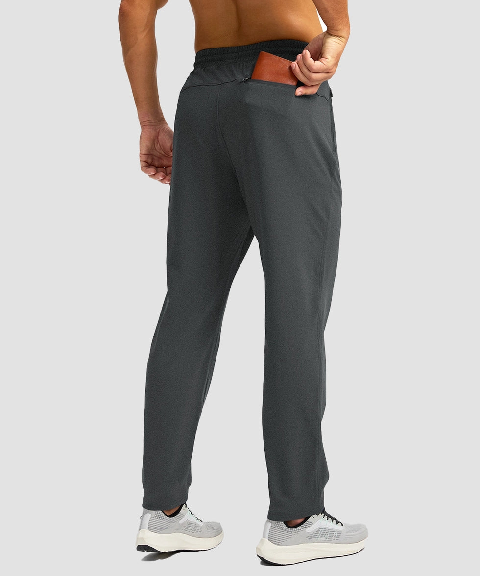 Fleece-Lined Zip Pockets Stretch Tapered Pants