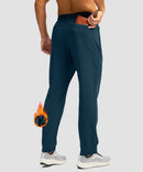 Fleece-Lined Zip Pockets Stretch Tapered Pants
