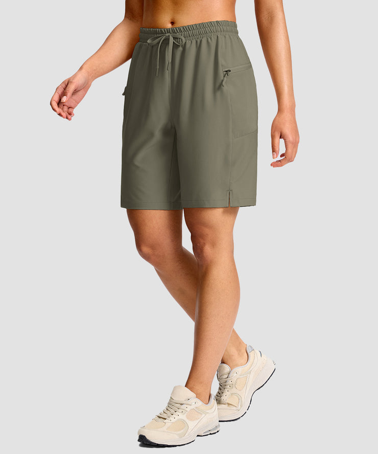 Drawstring Zipper Pokets Bermuda Shorts 9''