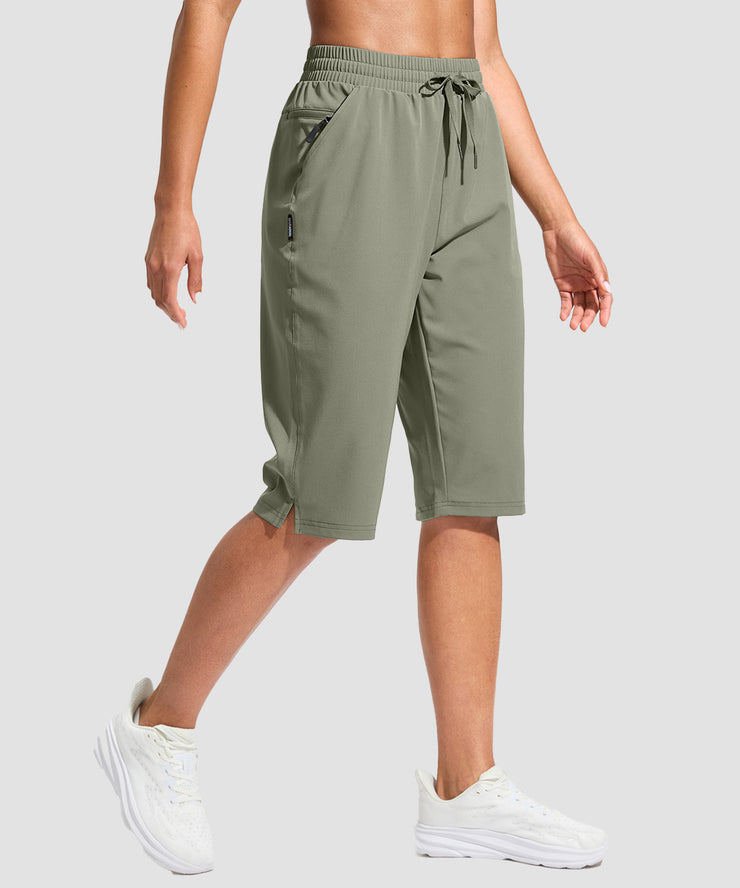UV Protection Zip Pocket Knee Shorts 13''