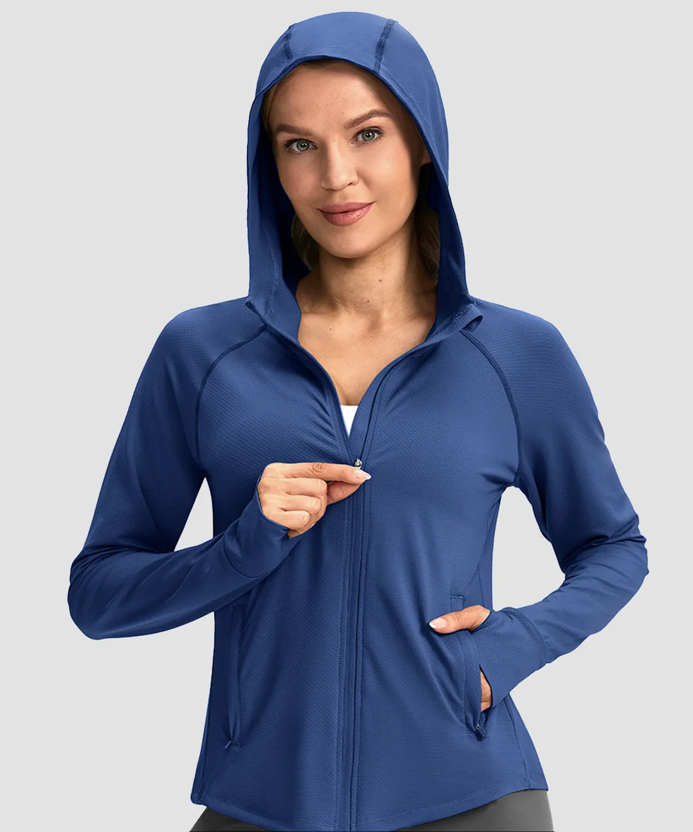 UV Protection Zip Up Hooded Jacket