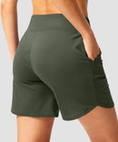 High Rise Pull-on Shorts 6''