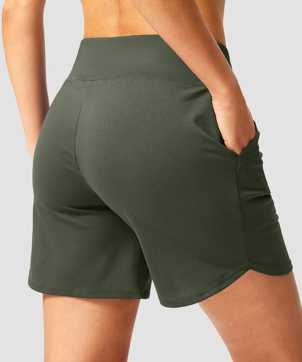 High Rise Pull-on Shorts 6''