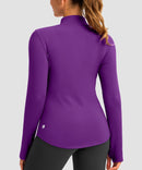 Mock Neck Zip Pockets Fleece Long Sleeve
