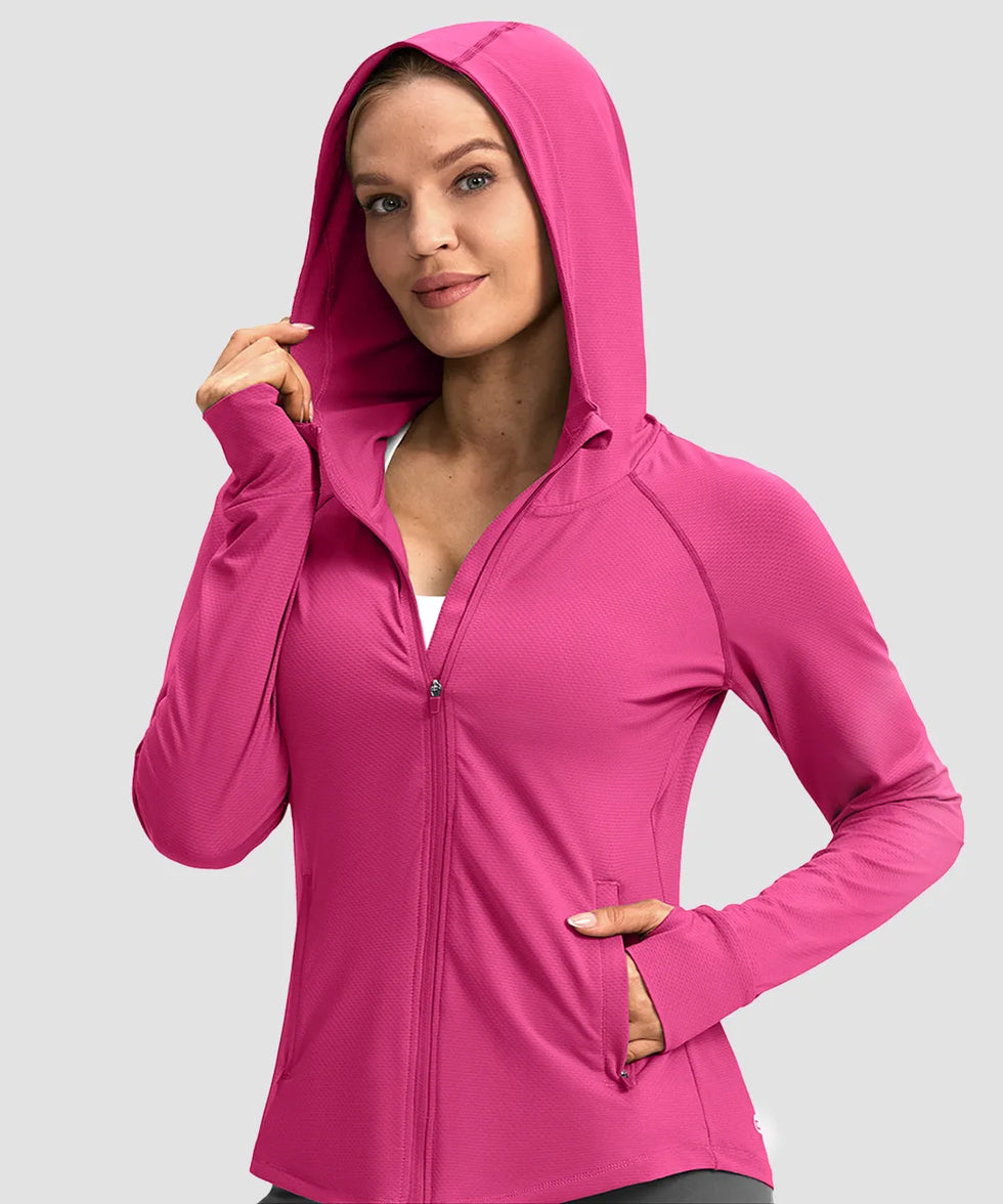 UV Protection Zip Up Hooded Jacket