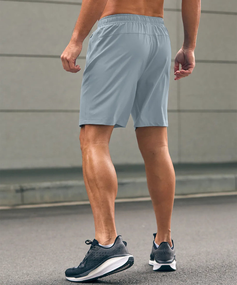 Elastic Waist Zipper Pockets Shorts 5''/7''/9''