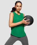 Reflective Back Curved Hem Tank