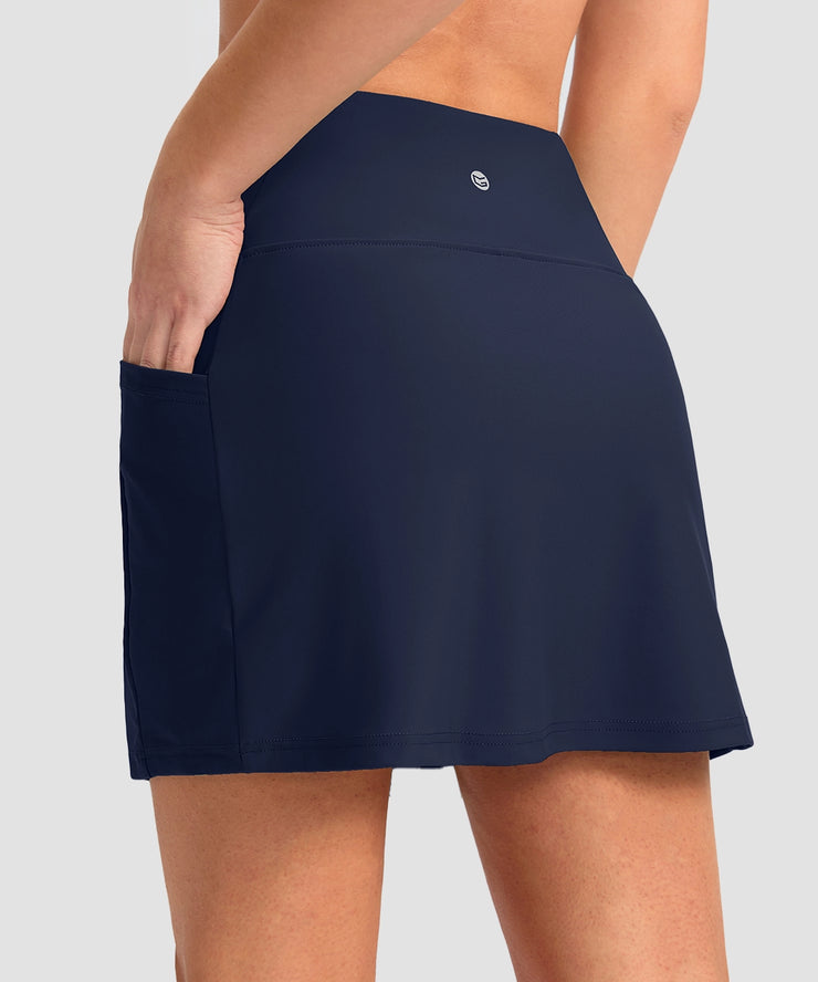 Side Pockets Swim Skort