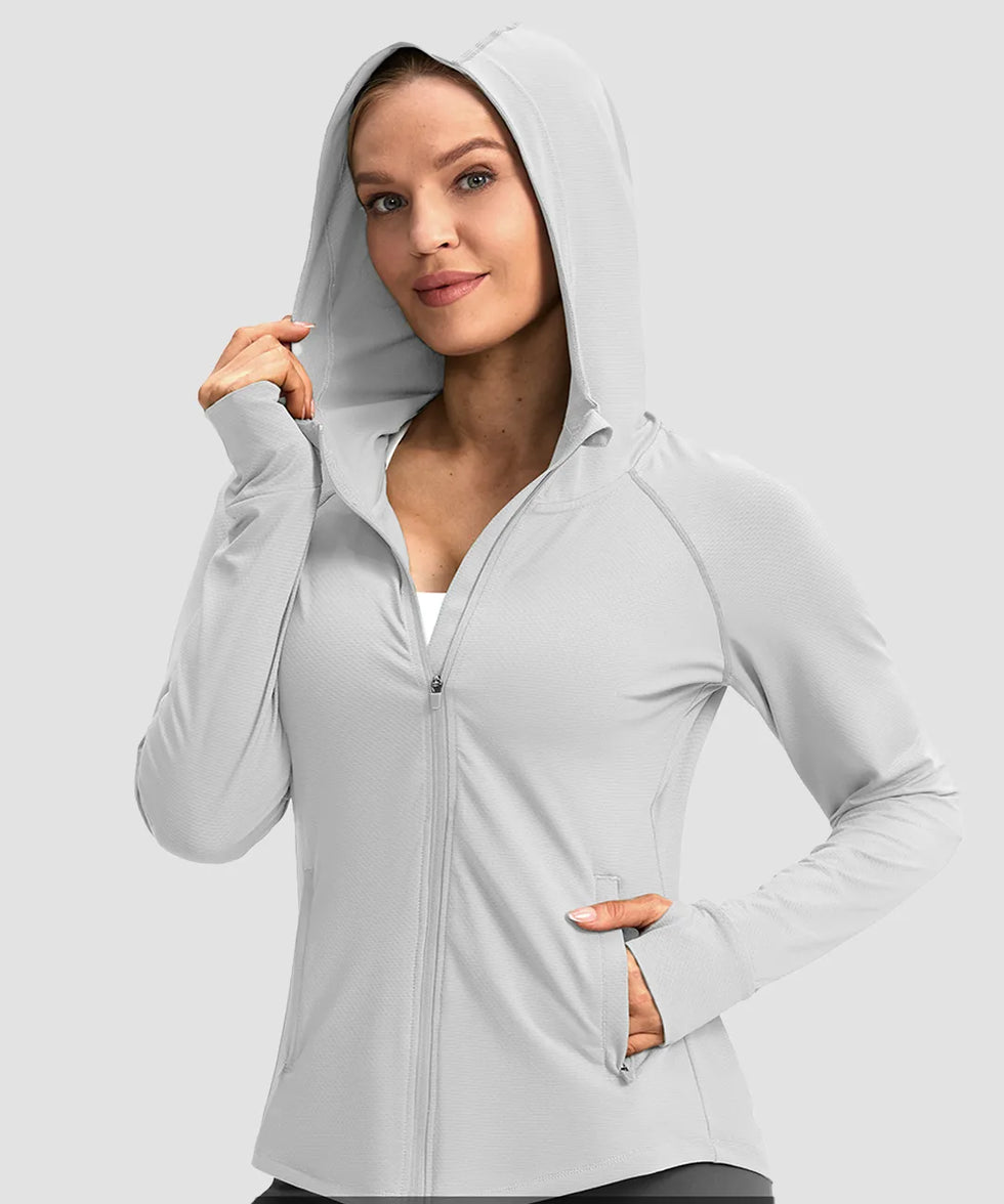 UV Protection Zip Up Hooded Jacket