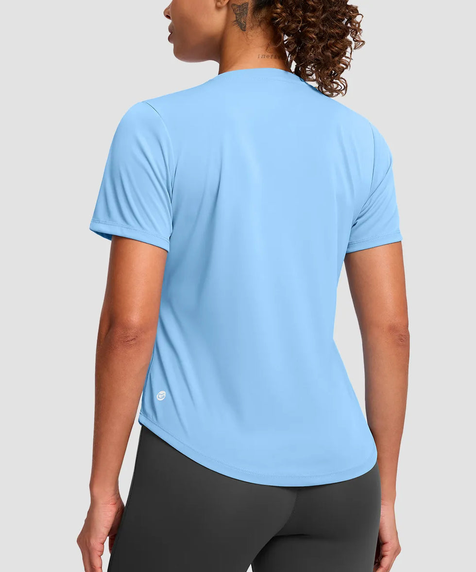 UV Protection V Neck Short Sleeve