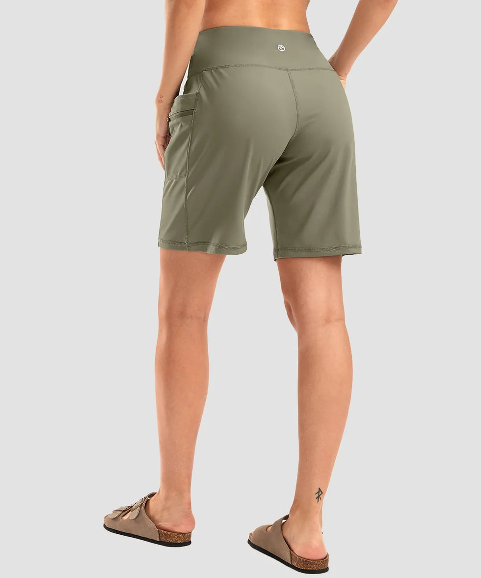 Flat High Waist Bermuda Short 9''