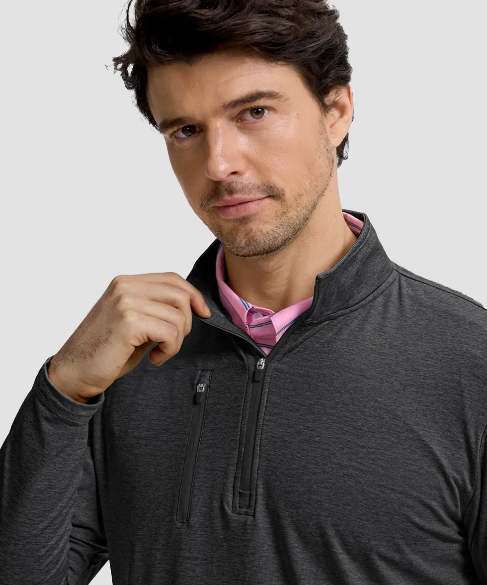 Quarter Zip Golf Pullover With Chest Pocket
