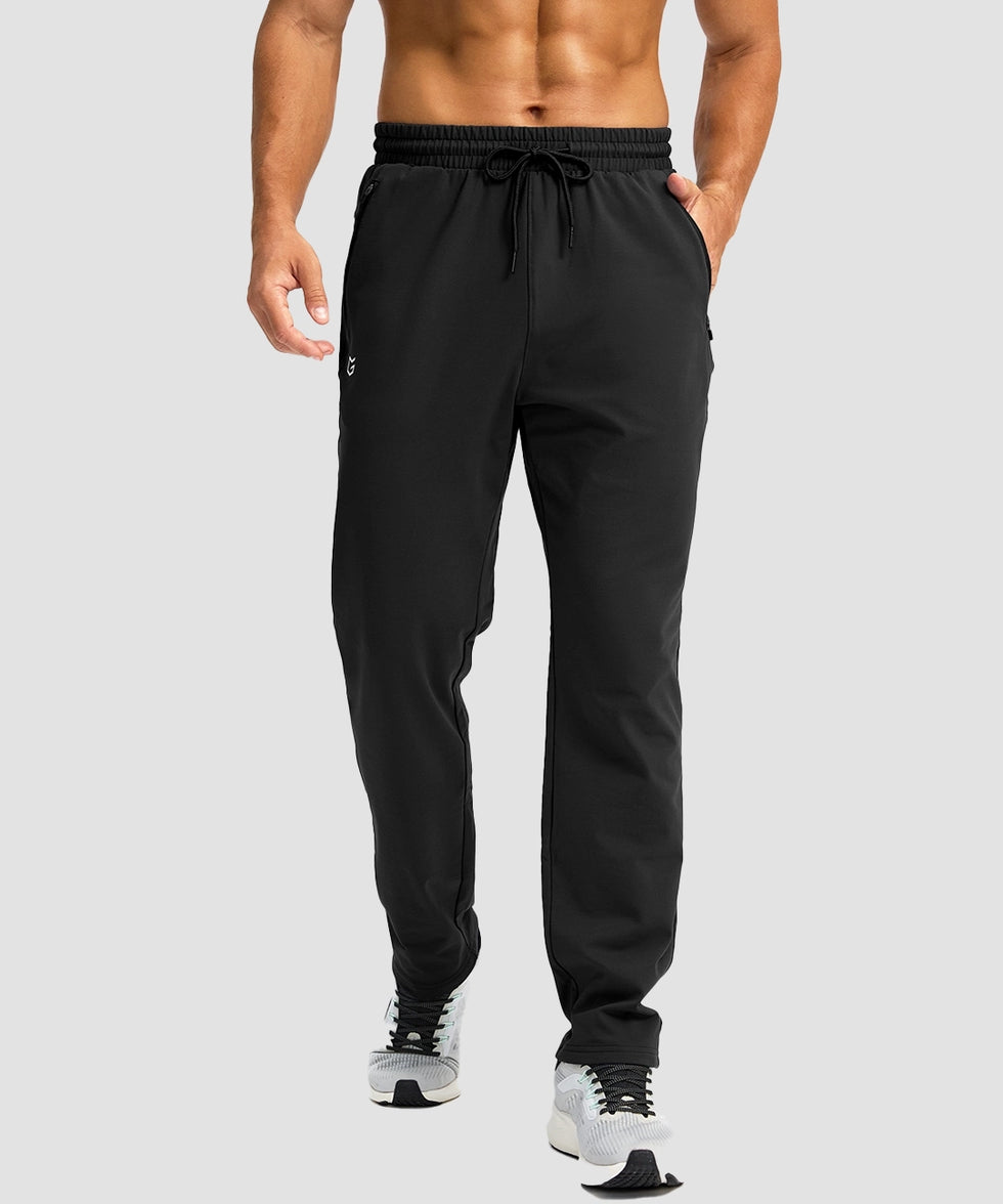 Fleece-Lined Zip Pockets Stretch Tapered Pants