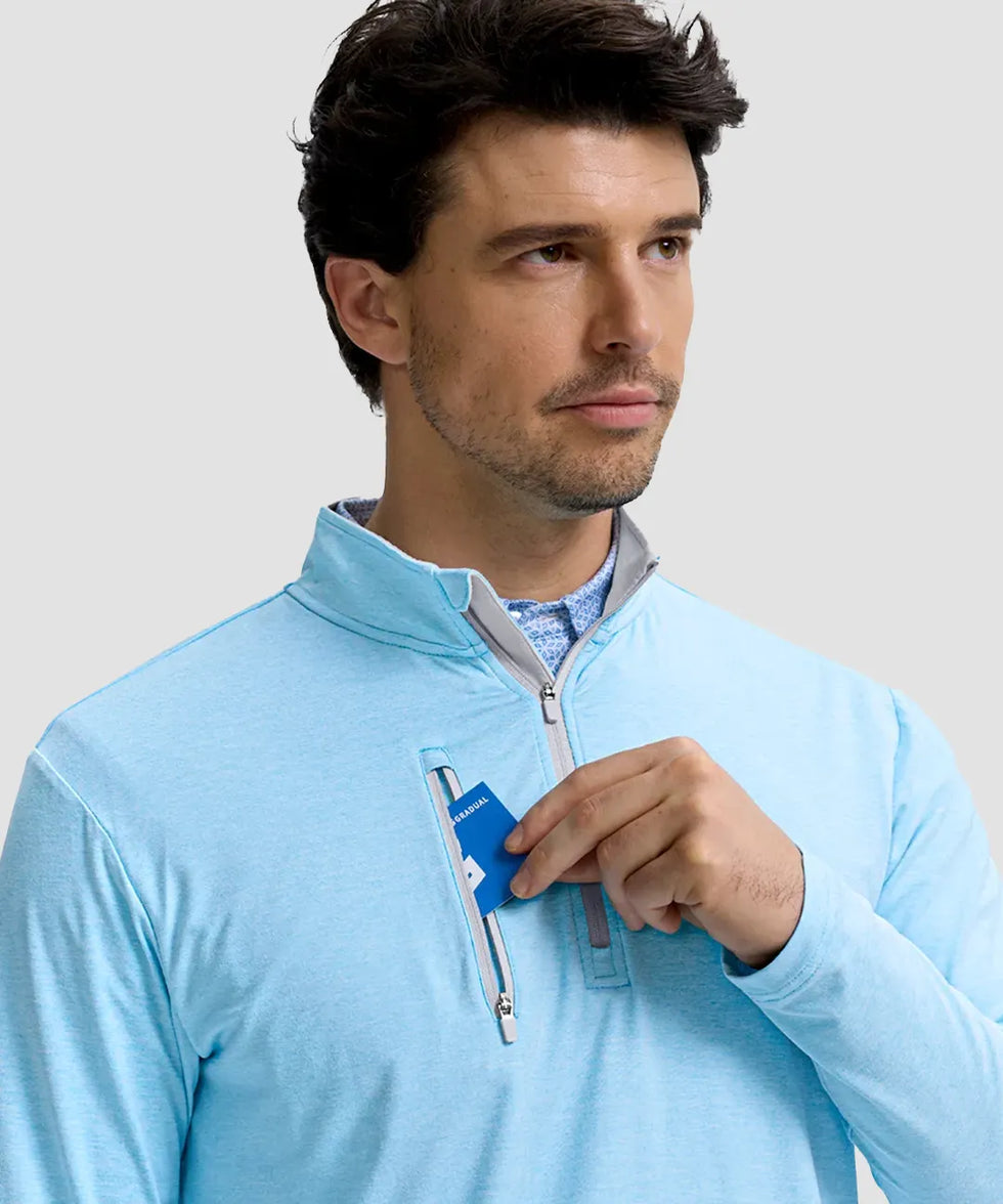 Quarter Zip Golf Pullover With Chest Pocket