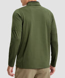 Contrast Color Quarter-Zip Fleece Pullover
