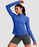 Longline Slim Full Zip Pocketed Workout Jacket