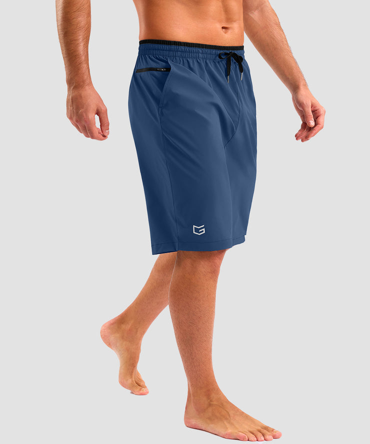 Contrast Zipper Pocket Shorts 11''